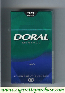 Doral Splendidly Blended Menthol 100s cigarettes hard box